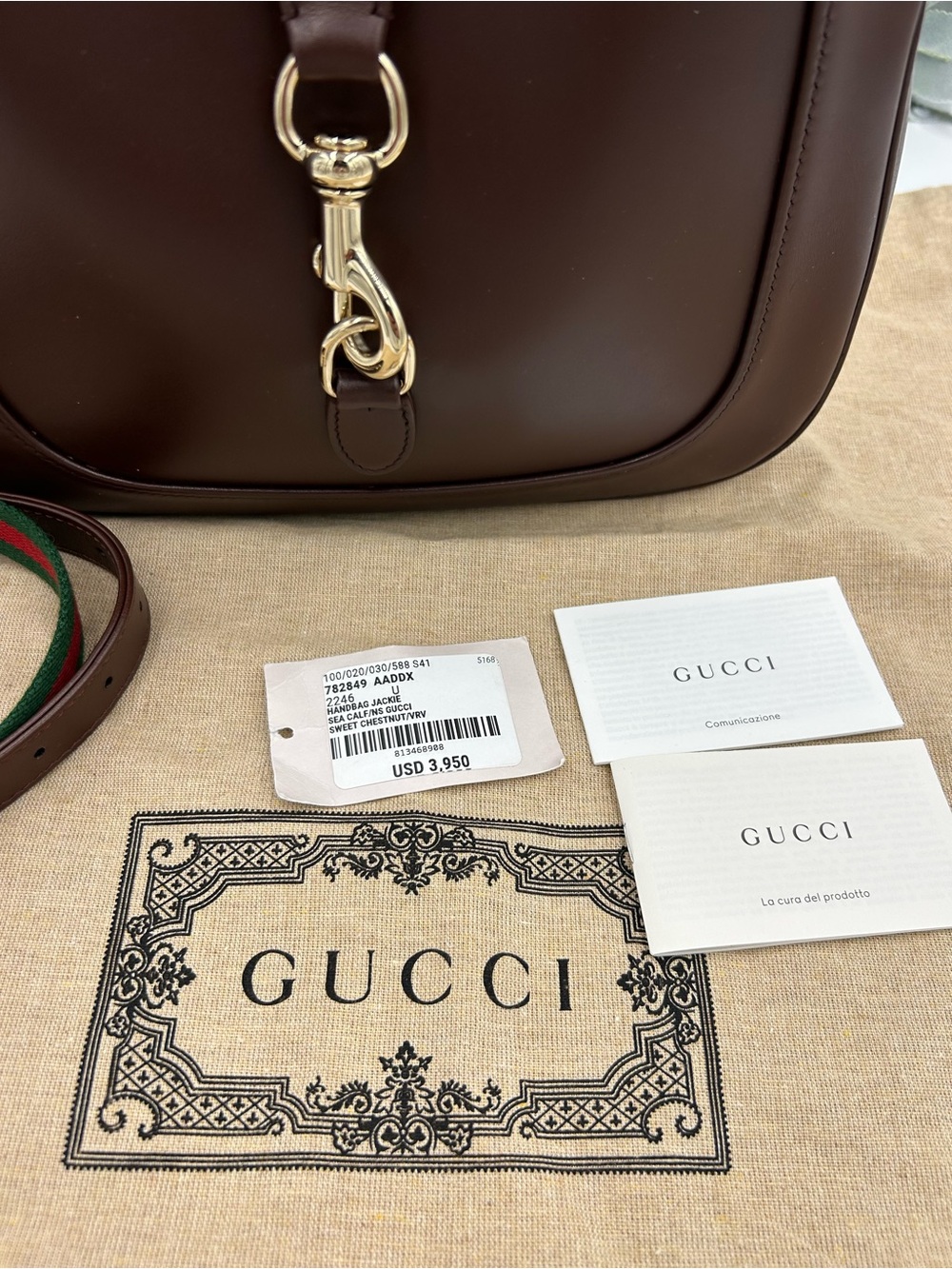 Women's Gucci Jackie 1961 calf skin Leather shoulder Bag made in Italy - Picture 4 of 16